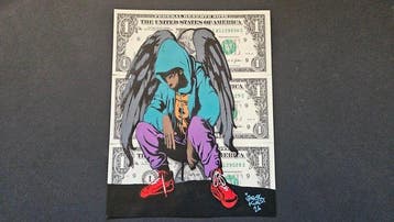 Jinks Kunst - ANGEL - 3 Real US $1 Banknotes - New Artwork