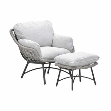 Garden Impressions Selene loungestoel incl voetenbank - rope, Verzenden, Nieuw