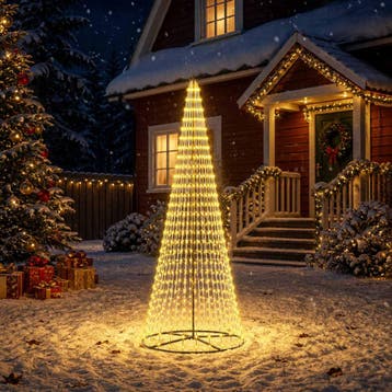 vidaXL LED Kerstboom EKENAS 285 cm 744 LEDs Warmwit IJzer, Verzenden, Nieuw