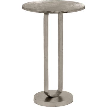 Bijzettafel - Livion Azad - Rond - 38cm - Zilver - Metaal, Ophalen of Verzenden, Nieuw, Overige materialen