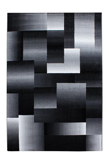 Modern Vloerkleed | Miami | Blokken | Zwart | 240x340 cm, Verzenden, Nieuw