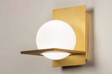 Rietveld Wandlampen - Wit, Goud - Glas, Verzenden, Nieuw