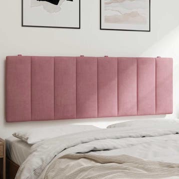 vidaXL Hoofdbordkussen Hanko 140 cm fluweel roze, Verzenden, Nieuw, Stof
