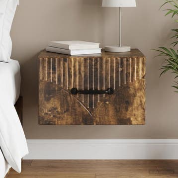 vidaXL Wandbeugel Bedkast Gerookt eiken 34,5 x 33 x 20 cm, Minder dan 45 cm, Verzenden, Nieuw, Minder dan 55 cm