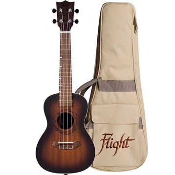 Flight DUC380 Amber Concert Ukulele met Mahogany Body, Bone, Ophalen of Verzenden, Nieuw