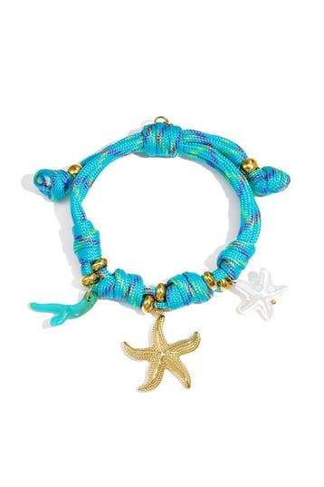 Goudlief Touw armband met knoopjes en zeester charms, Sieraden, Tassen en Uiterlijk, Armbanden, Verzenden, Nieuw, Zilver, Overige materialen