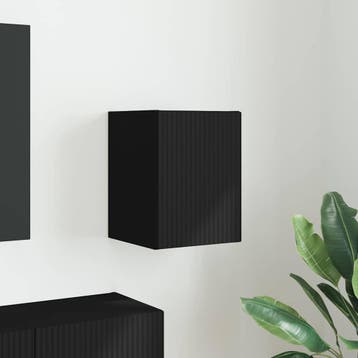 vidaXL TV Wandkast 30 x 31 x 40 cm Zwart Bewerkt hout, Minder dan 50 cm, Verzenden, Nieuw, Minder dan 100 cm