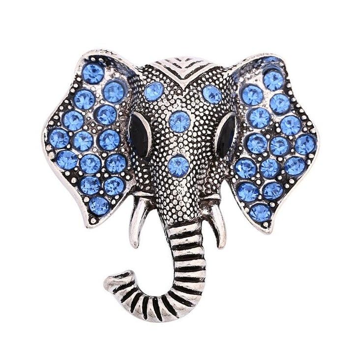 Fako Bijoux - Click Button - Olifant Strass - Blauw, Sieraden, Tassen en Uiterlijk, Armbanden, Verzenden