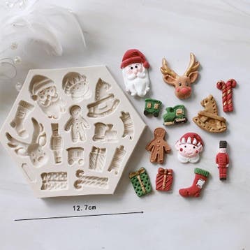 Kerst Siliconen Fondant Mal - Chocolade Zeep Kaarsen Maken, Verzenden, Nieuw