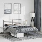 vidaXL Bedframe met hoofdbord metaal zwart 150x200 cm, Verzenden, Zwart, Overige maten, 200 cm