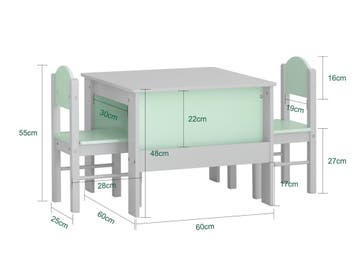 Kindertafel met Stoelen en Opbergplank voor Spelen en Leren, Verzenden, Nieuw