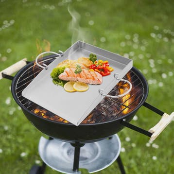 RVS Grillplaat met Handvatten en Spatels - Ideaal voor Buite, Verzenden, Nieuw