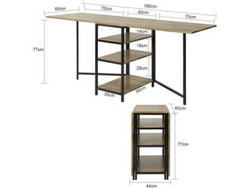 SoBuy FWT62-N - Klaptafel - Opklapbaar met 2 Kleppen - Bruin, Verzenden, Nieuw