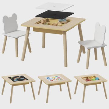 AIYAPLAY Kinder Speeltafel met 2 Stoelen - Opbergruimte & Om, Verzenden, Nieuw