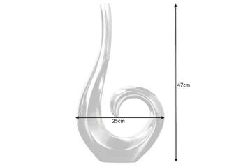 Moderne vaas WAVE 47cm zilver aluminium gepolijst decoratie, Ophalen of Verzenden, Nieuw