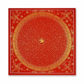 Malika Lama - Magical Red OM Mantra Mandala | Hand-Painted, Nieuw