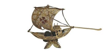 Doos - .833 zilver - Zilveren Caravel Filigraan