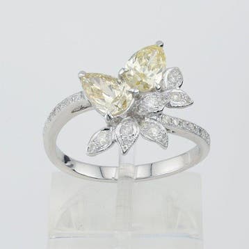 Ring - 18 karaat Witgoud - 1.32ct. tw. Diamant (Natuurlijk), Nieuw