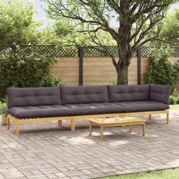 vidaXL 4 Stuk Garden Pallet Sofa Units Massief Acaciahout, Tuin en Terras, Verzenden, Nieuw, 4 zitplaatsen
