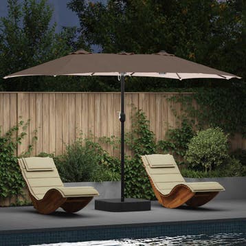 vidaXL Tuinparasol Taupe 385 x 209 x 244 cm Polyester, Verzenden, Nieuw, 2 tot 3 meter