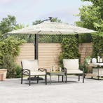 vidaXL Parasol met stalen paal 246x246x230 cm wit, Tuin en Terras, Verzenden, Nieuw, 2 tot 3 meter