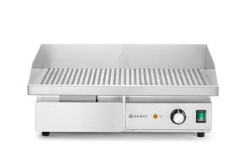 Hendi Bakplaat Geribbeld | Budget Line | RVS | 3000W | 220–2, Ophalen of Verzenden, Nieuw in verpakking