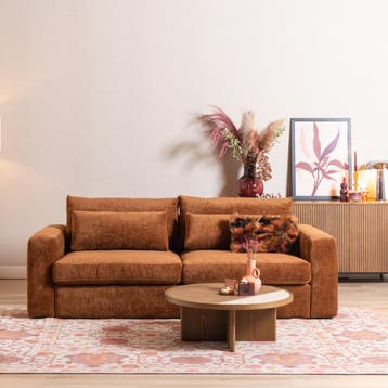 50% Korting: 3-zitsbank Kyle chenille koper, Ophalen, Zo goed als nieuw, Stof, Scandinavisch