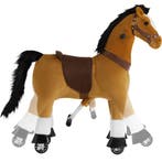 Hobbelpaard op wielen, pluche, realistisch ontwerp - 29 x 76, Verzenden, Nieuw