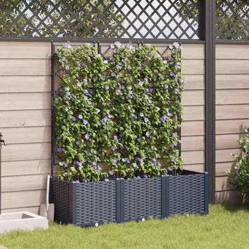 vidaXL Plantenbak 3 st Grijs 120 x 40 x 143 cm PP, Verzenden, Nieuw, Minder dan 60 cm, 60 cm of meer