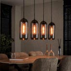 *WOONWINKEL* Hanglamp Rookglas En Geperforeerd Staal, Verzenden, Nieuw