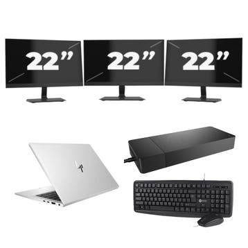 HP EliteBook 830 G7 -   i7-10e 8GB  - 256GB  + 3x 22 inch, Computers en Software, Windows Laptops, Qwerty, Verzenden, 8 GB, 13 inch