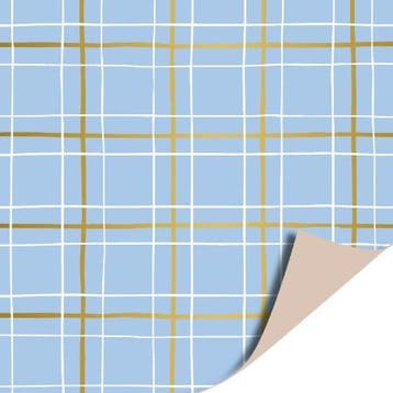3m Cadeaupapier - ruit - blauw - man - inpakpapier, Diversen, Cadeaupapier, Ophalen of Verzenden, Nieuw