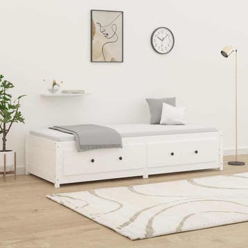 vidaXL Slaapbank zonder matras 80x200 cm massief grenenhout, Eenpersoons, Verzenden, Wit, Nieuw