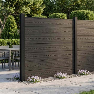 vidaXL Hekpaneel WPC en Aluminium Zwart, Verzenden, Nieuw