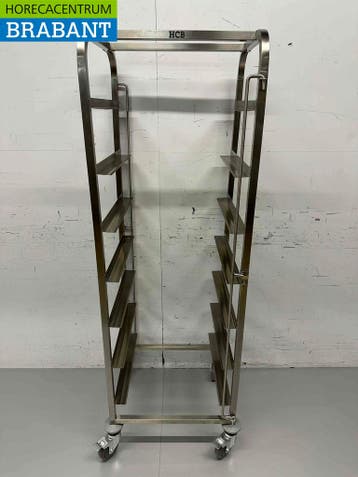 RVS Regaalwagen voor 7 waskratten waskorven 50 x 50 cm, Zakelijke goederen, Ophalen of Verzenden, Nieuw in verpakking