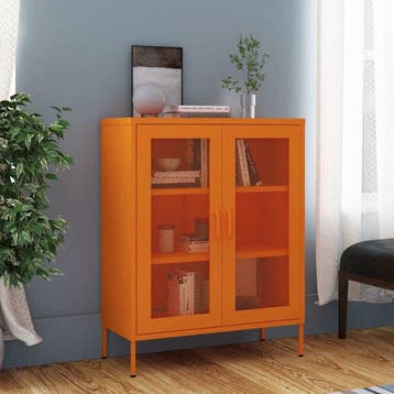 vidaXL Opbergkast 80x35x101,5 cm staal oranje, Huis en Inrichting, Verzenden, Nieuw