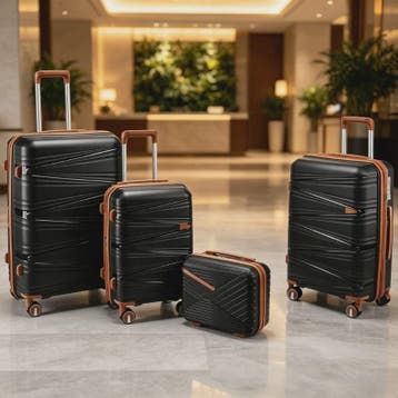 4-delige Hardcase Koffer Set: PP Materiaal, Lichtgewicht, Co, Sieraden, Tassen en Uiterlijk, Verzenden, Nieuw