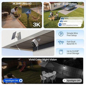 Reolink 3K 5MP Accucamera - 2.4/5GHz Dual-Band - Slimme dete, Verzenden, Zo goed als nieuw