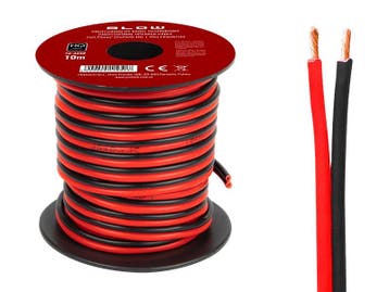 HQ luidsprekerkabel 2 x 0.75 mm zwart/rood op rol 10 meter, Ophalen of Verzenden, Nieuw, Kabel of Snoer