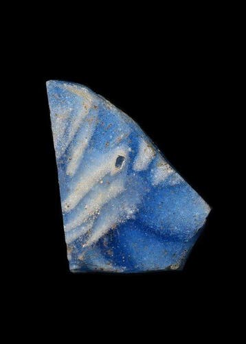 Oud-Romeins Blauw Glas Millefiori-mozaïekfragment, Antiek en Kunst
