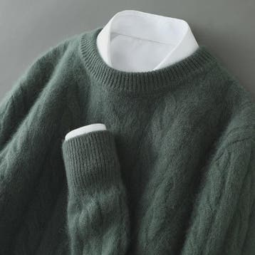 Heren Trui van 100% Puur Kasjmier - Dik Gebreid met Ronde Ha, Verzenden, Nieuw