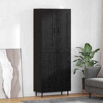 vidaXL buffetkast 2 st Zwart Eiken 69,5 x 34 x 180 cm, Minder dan 50 cm, Verzenden, Nieuw, Minder dan 100 cm