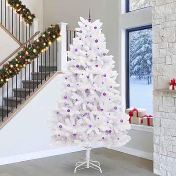 vidaXL Kunstmatige Inklapbare Kerstboom Wit 300 cm PVC en, Diversen, Kerst, Verzenden, Nieuw