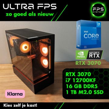 Game PC i7 12700KF – RTX 3070 – 16GB – 1 TB m2.0 SSD, I7 12700KF Nieuw, Virtual Reality, Refurbished, Ophalen of Verzenden