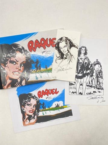 Raquel + 2x ex-libris + dessin original - C - 1 Album -, Boeken, Nieuw