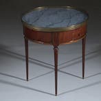 Bouillotte tafel met twee laden en twee tirettes ca 1910 bro, Antiek en Kunst, Ophalen of Verzenden