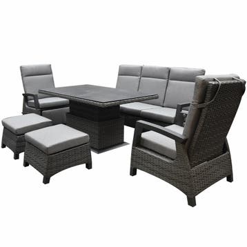 Dallas stoel bank dining loungeset verstelbaar 6 delig, Tuin en Terras, Ophalen of Verzenden, Nieuw, Wicker
