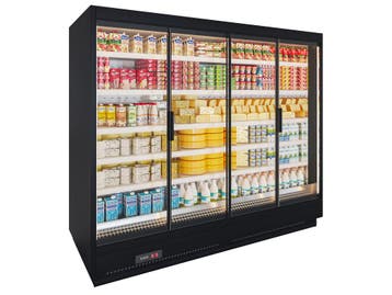 Apella HD wandkoeling met trekdeuren B250xD76xH220cm - zwart, Nieuw in verpakking