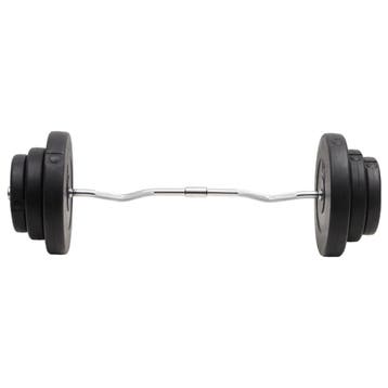 vidaXL Halter gebogen met gewichten 60 kg, Verzenden, Nieuw