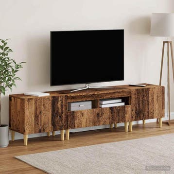 vidaXL 5-delige LED TV-kast Oud hout Bewerkt hout, Minder dan 50 cm, Verzenden, Nieuw, Minder dan 100 cm